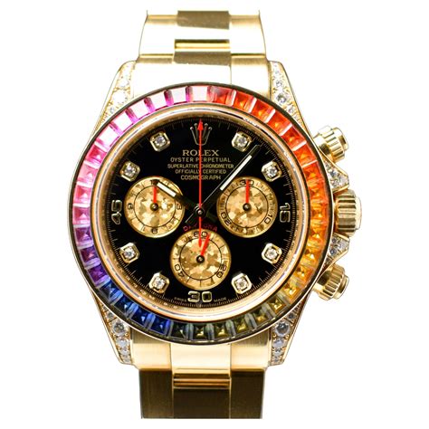 rolex yellow gold rainbow daytona|rolex daytona rainbow 116595.